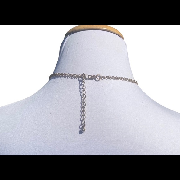 Faux Turquoise and Gold Statement Necklace with Matching earrings - Picture 3 of 3